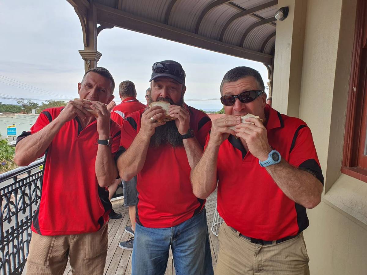 After-match barbecue at the Balgownie Hotel